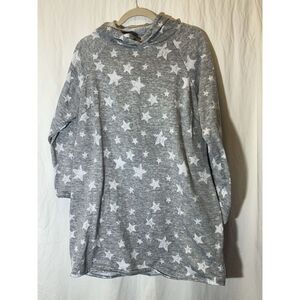 No Boundaries White Stars Grey Fleece Hoodie‎ Juniors Size XXL AA2